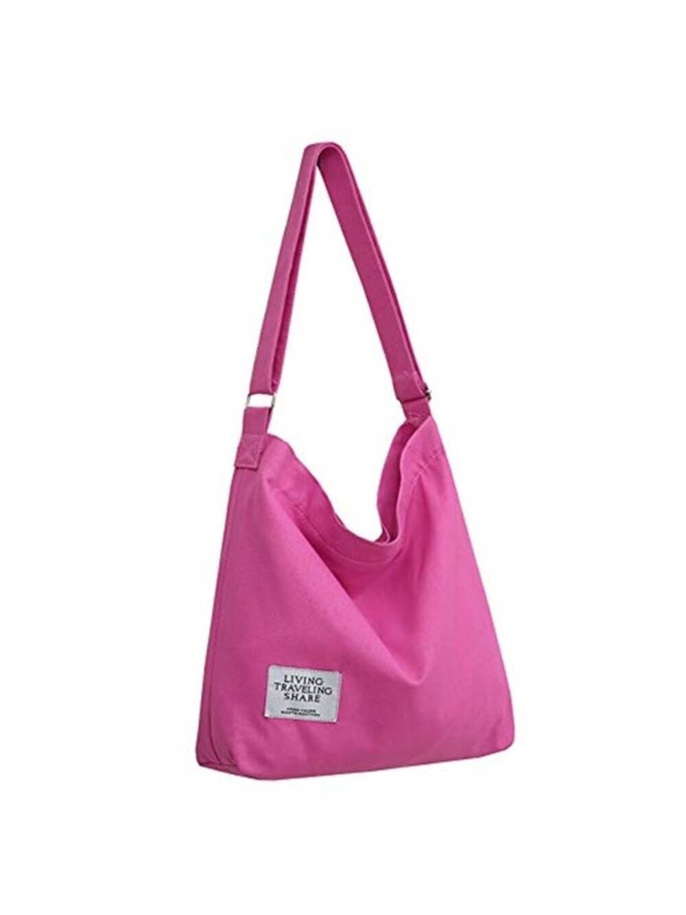Women's Retro Large Size Pink Canvas Shoulder Bag Hobo Crossbody Handbag